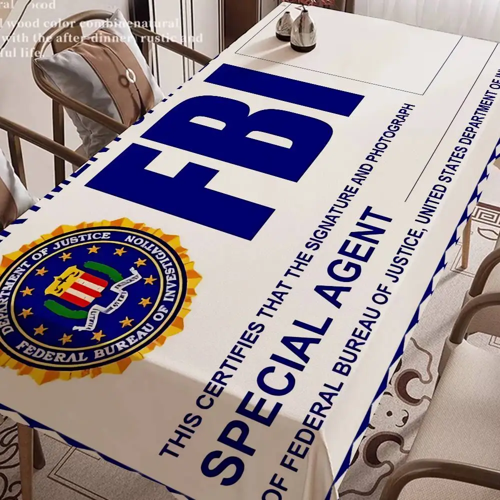 Police FBI Matte Film Washable TableCloth For Wedding Party Dining Banquet Decoration Luxuriou Table Table Protector Cloth