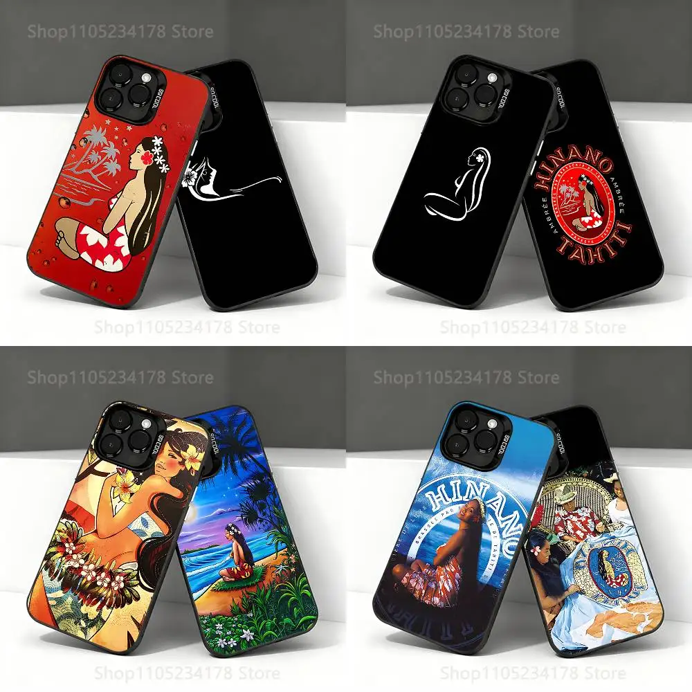 

Sea Hinano Tahiti girl Phone Case For iPhone 17,16,15,14,13,12,11,Pro,Max,Plus,E,Air,Mini Black Tpu IMD Cover