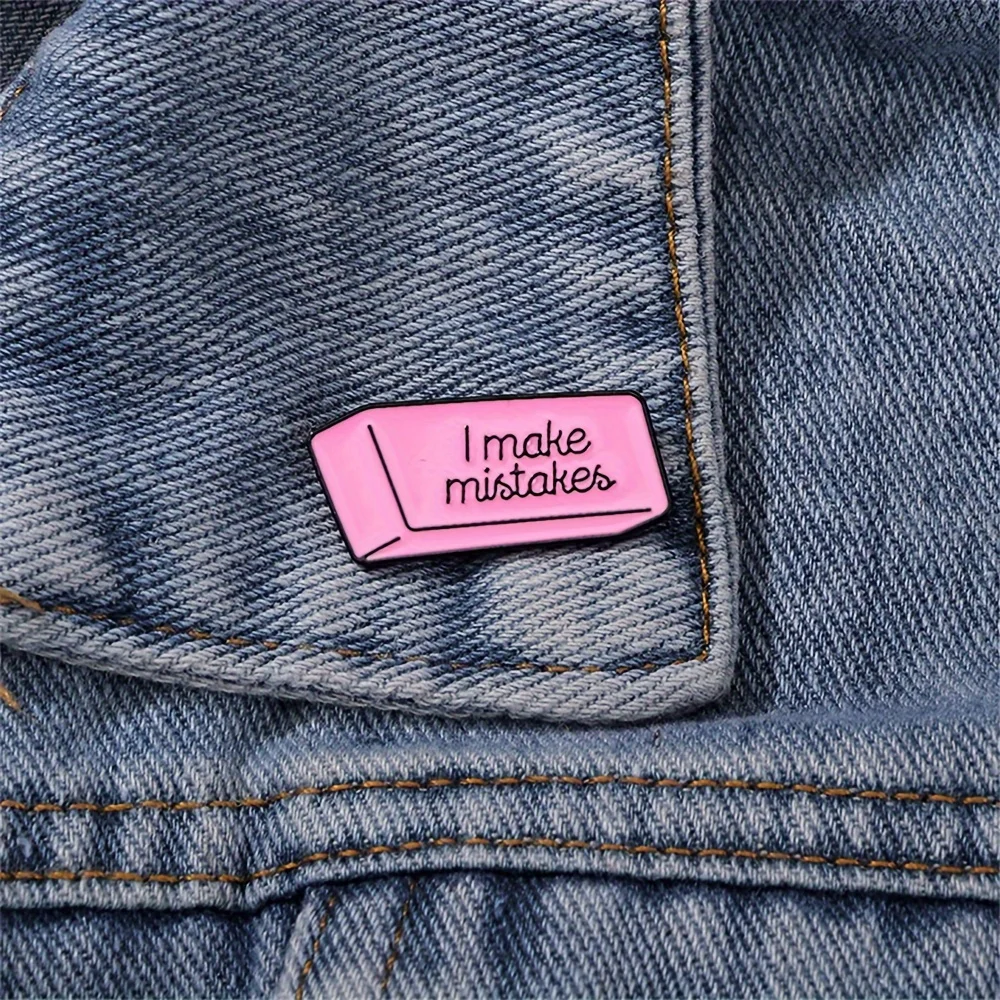 Unique 'I Make Mistakes' Enamel Pin Badge - Funny Humorous Quote Accessory