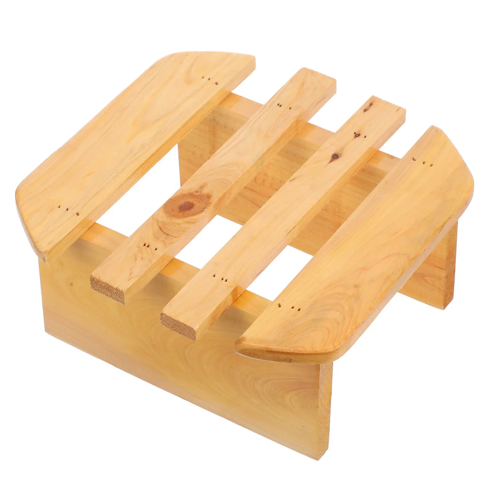 1pc Wooden Stool For Foot Bath Japanese Style Solid Wood Footrest Bath Tub Stepping Stool Adult Bathroom Garden Use