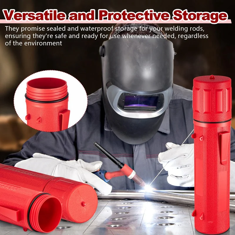 ABJI-4 Pcs Electrode Rod Storage Tube 14 Inch Welding Rod Storage Airproof Welding Rod Container Waterproof