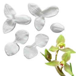 5PCS Phalaenopsis Orchid Flower Veiner Silicone Moulds Sugar Craft Tools Fondant and Gum Paste Clay Baking Accessories and Tools