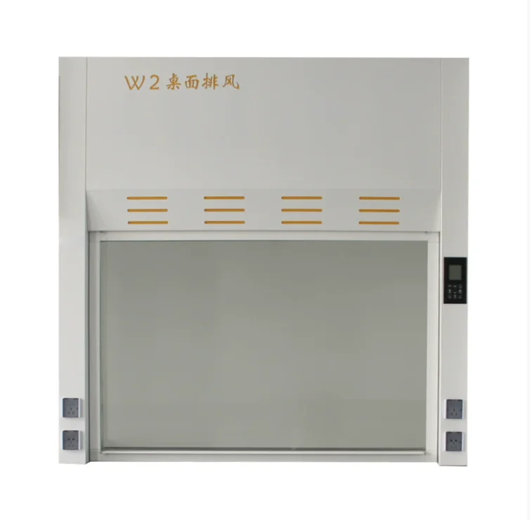 Image 3: Conduit d'armoire de Ventilation d'échappement de laboratoire à bords en verre en acier avec composant de moteur central hotte de défauts de table commerciale avec
