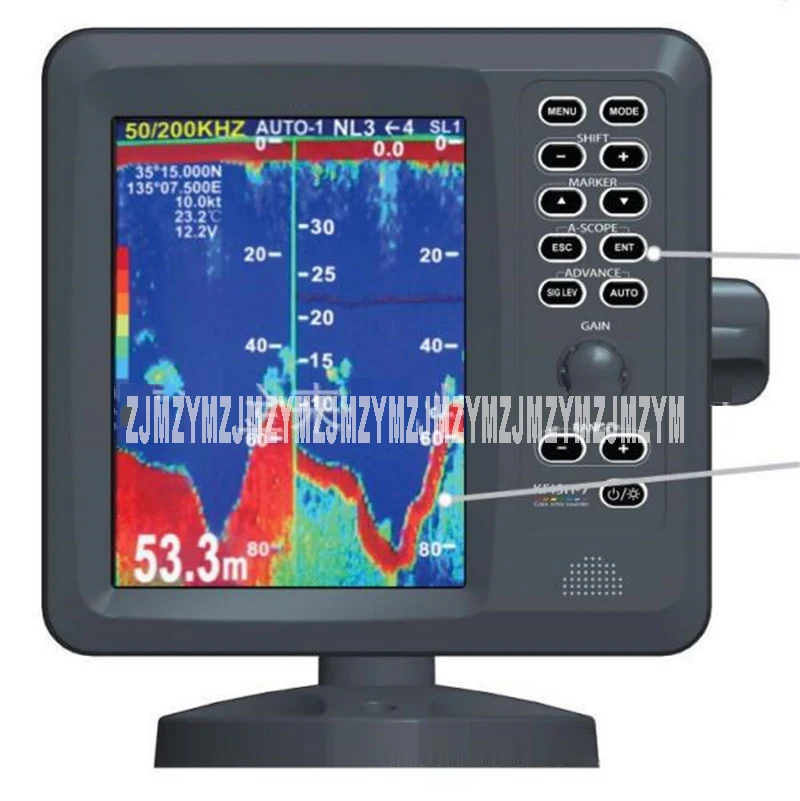 KFISH -7 Marine Fish Finder Depth Sounder Sonar Fish Finder With Dual Frequency,With TRANSDUCERS TD-25, 7”Inch TFT LCD