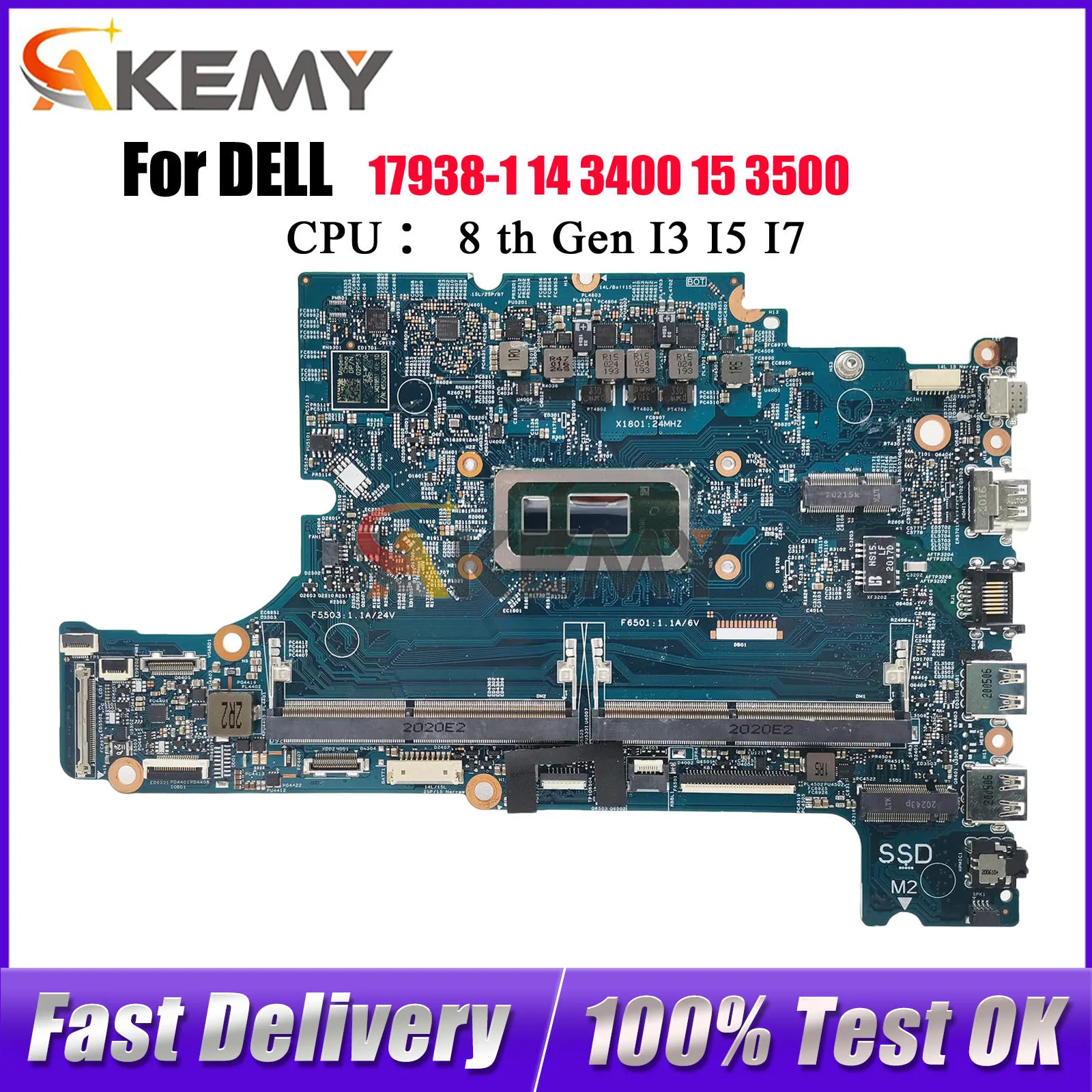 

Материнская плата для ноутбука Dell Inspiron 13 7386 17925-1 с процессором i5 i7 CN-0NDK8H 02CF17 DDR4, 100% полностью протестирована