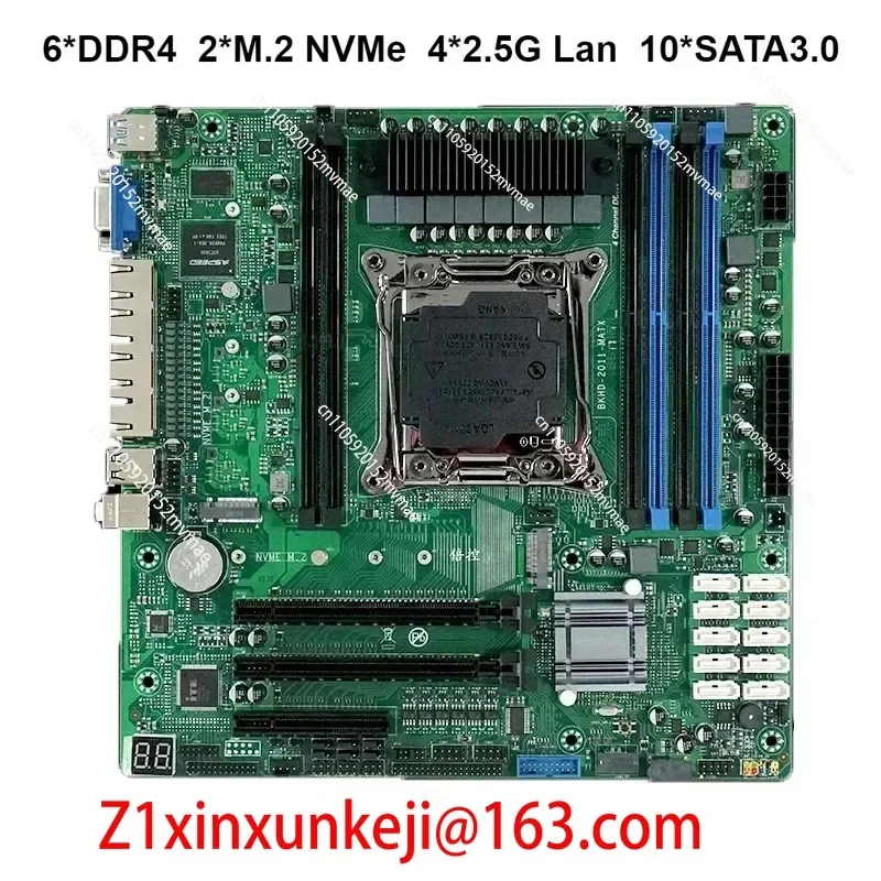 LGA2011-3 C612 NAS Motherboard 6*DDR4 2*M.2 NVMe 10xSATA3.0 4*2.5G LAN Suitable for Servers Firewalls Virtual Machines Routers