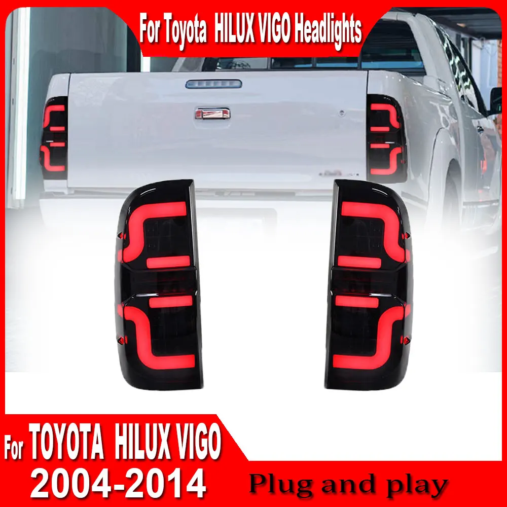 2pcs For Toyota Hilux Vigo SR5 MK7 2005-2014 Car Led Rear Lights Tail Light Brake Lamp Tail lights DRL Turn Signal reverse Light