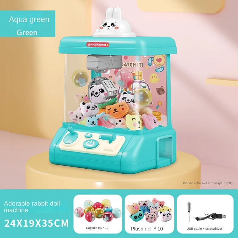 Cartoon Automatic Doll Machine Operated Electric Play Claw Game Machine Crane Machines Music Doll Toy For Kids