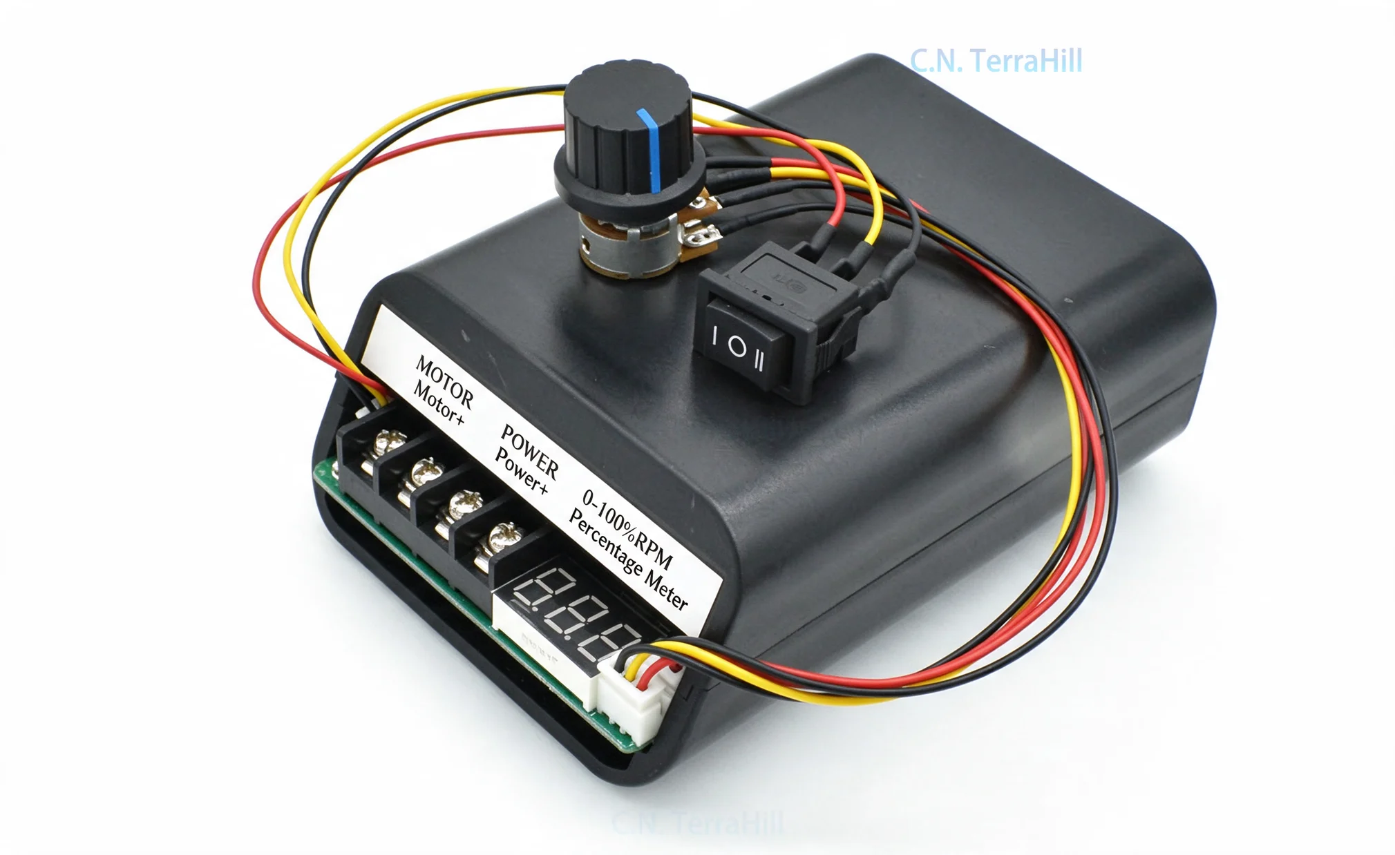 DC Motor Speed Controller 10-55V Stepless PWM Driver with Digital Tachometer Air Cooling for Motor Speed Regulation