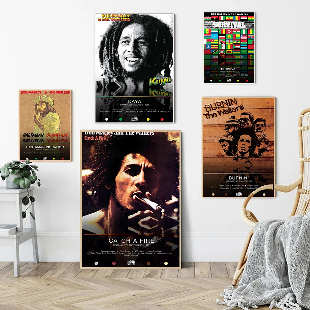 Bob Marley Reggae Music Posters Famous Singer Classic Music Album Covers Prints Canvas Wall Art Pictures Home Living Room Decor