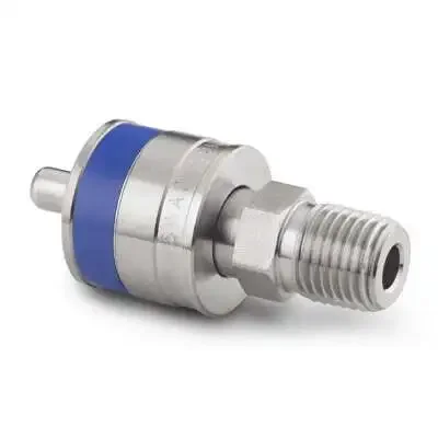 【 SS-QC4-S-4PMK5 】 Quick Joint Valveless Pipe Stem 1/4 Inch NPT Blue