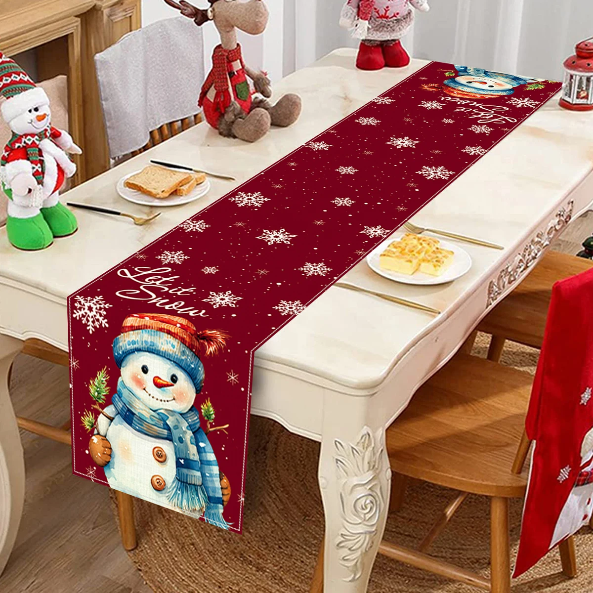 Christmas Table Runner Christmas Decorations for Home 2024 Xmas Party Decoration Ornaments Navidad Natal New Year Gifts 2025