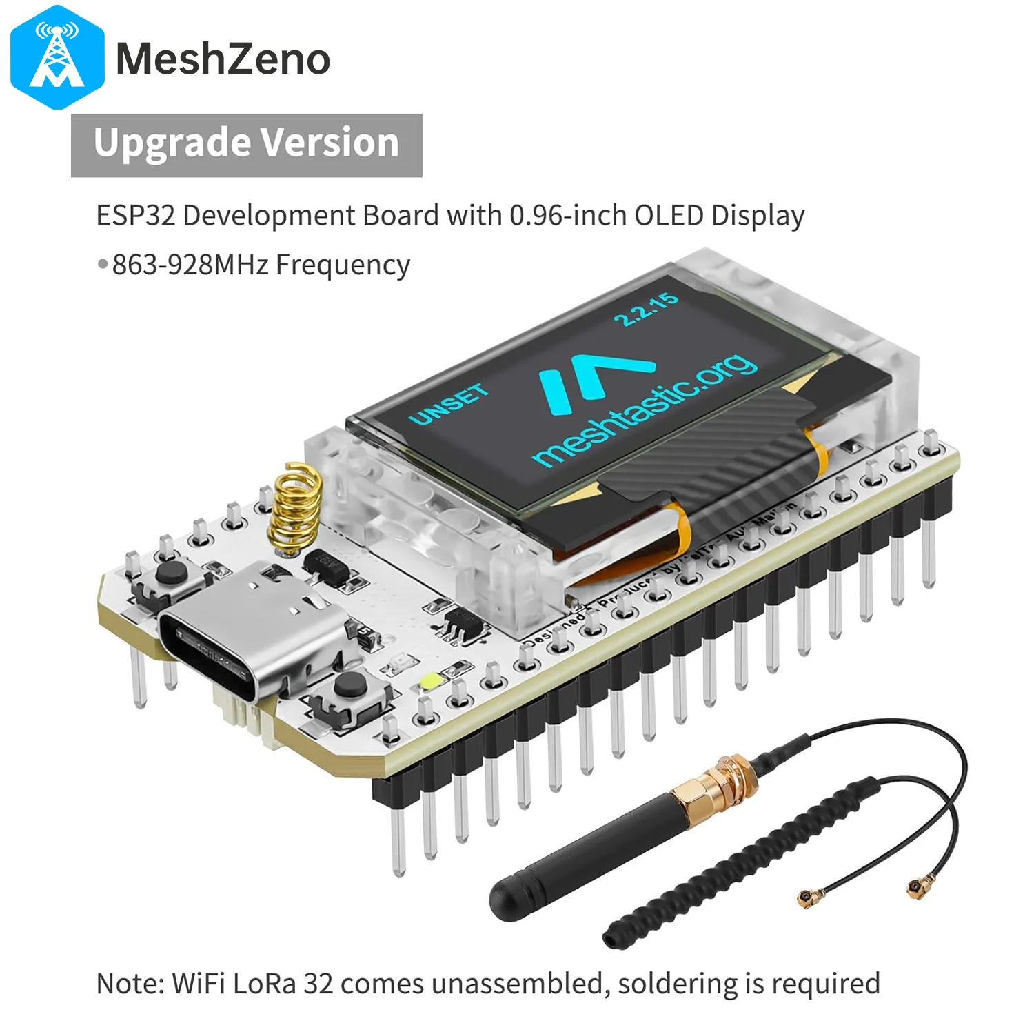 Heltec ESP32 LoRa V3 915MHz Dev-Board Dual Antenna Integrated WiFi Bluetooth 0.96-inch OLED Display Type C for Meshtastic IoT