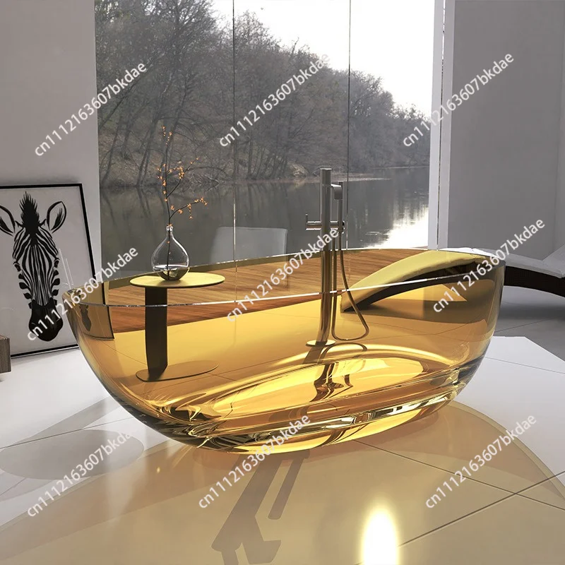 

Transparent resin crystal bathtub Home hotel Homestay Independent bathtub Hotel project Collection bathtub