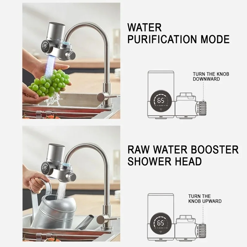 Household Smart Faucet Water Purifier with Digital Display Removable Washable Anti‑Scale Tap Water Filter Direct Drinking Filtra