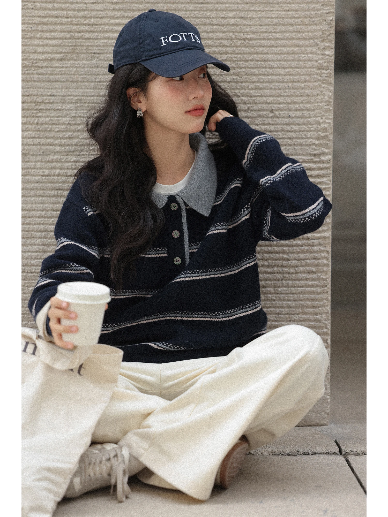 

Retro Striped Ne Sweater Women Loose Fit Winter New Sle Korean Lazy Faion Online Exclusive Pure Commercial Item