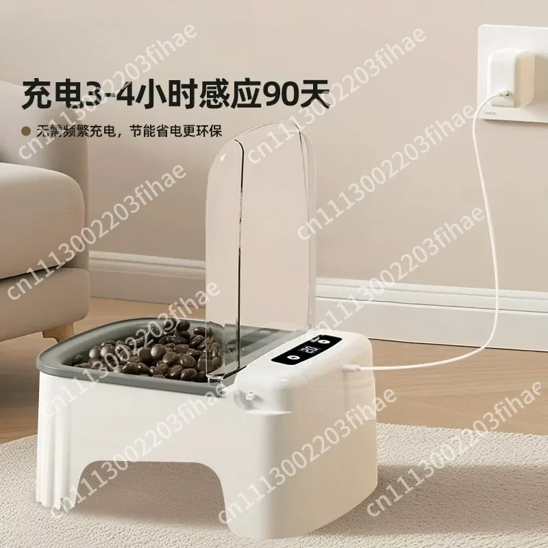 New cat automatic induction feeder, regular quantitative opening to keep fresh, stainless steel self-service