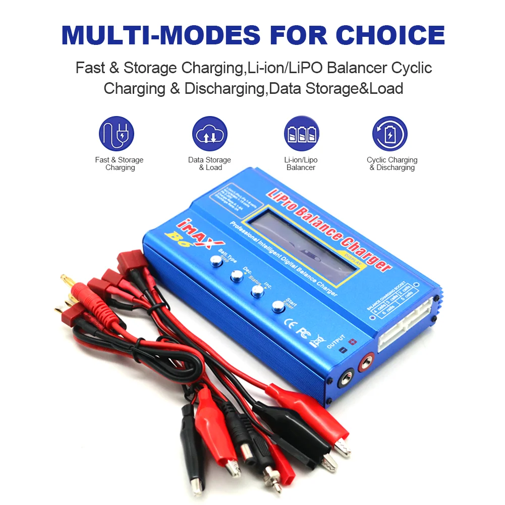 B6 80W Charger Multi-function Professional Intelligent 1-6 Cells XT60 LiPo Battery Balance Charger for RC FPV Quadcopter