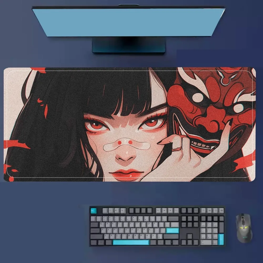 Ghost-faced Woman Mousepad Mouse Pad Laptop Gaming Accessories Mousepad Large Desk Mat Computer Gamer Keyboard Rug Carpet