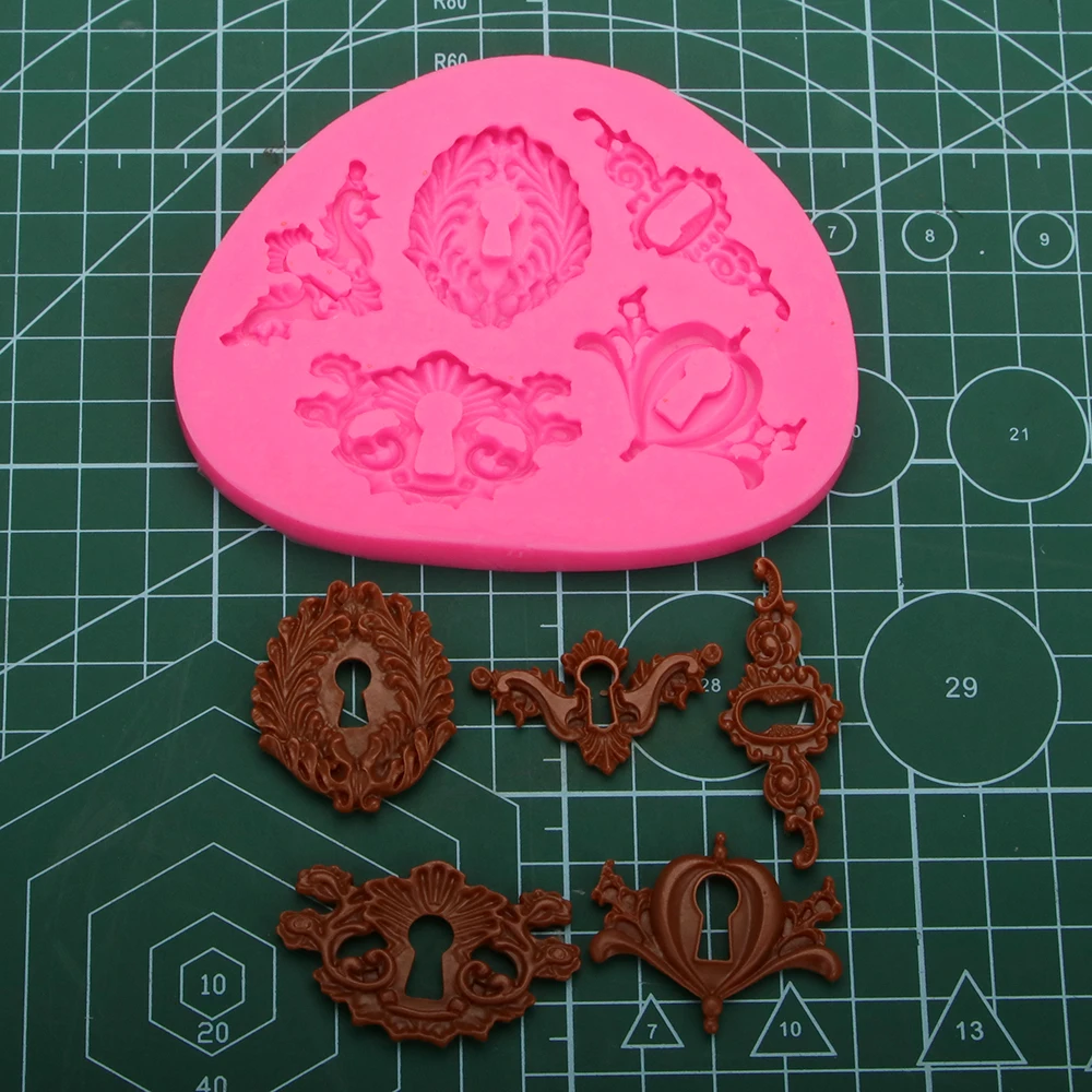 Antique Key /Lock/ Baroque Key Steampunk Gears Silicone Mold / Machine Gears Fondant Mold / Resin / Cake Decorating / Candy Mold
