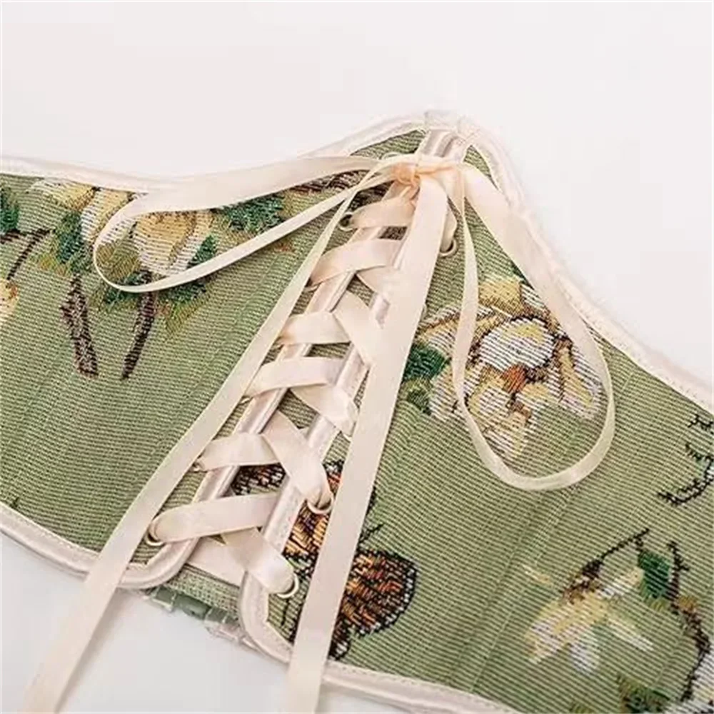 Французский стиль, картина маслом, цветочный готический корсет, корректирующее белье, женский пояс для контроля живота, сексуальный тренажер под грудью, пояс для похудения