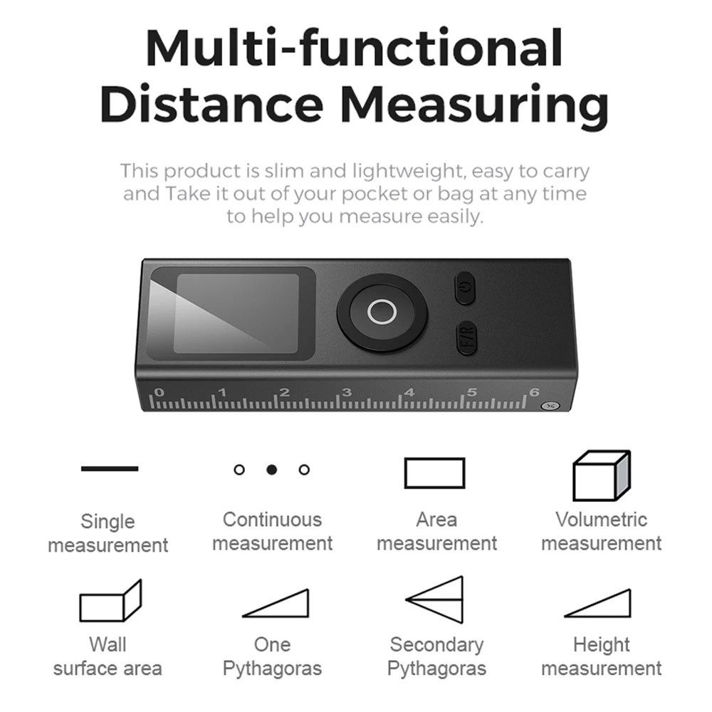 Laser Rangefinder Digital Tape Measure Laser Ruler 30 Meter Infrared Measuring Instrument Mini High-Precision Laser Ruler