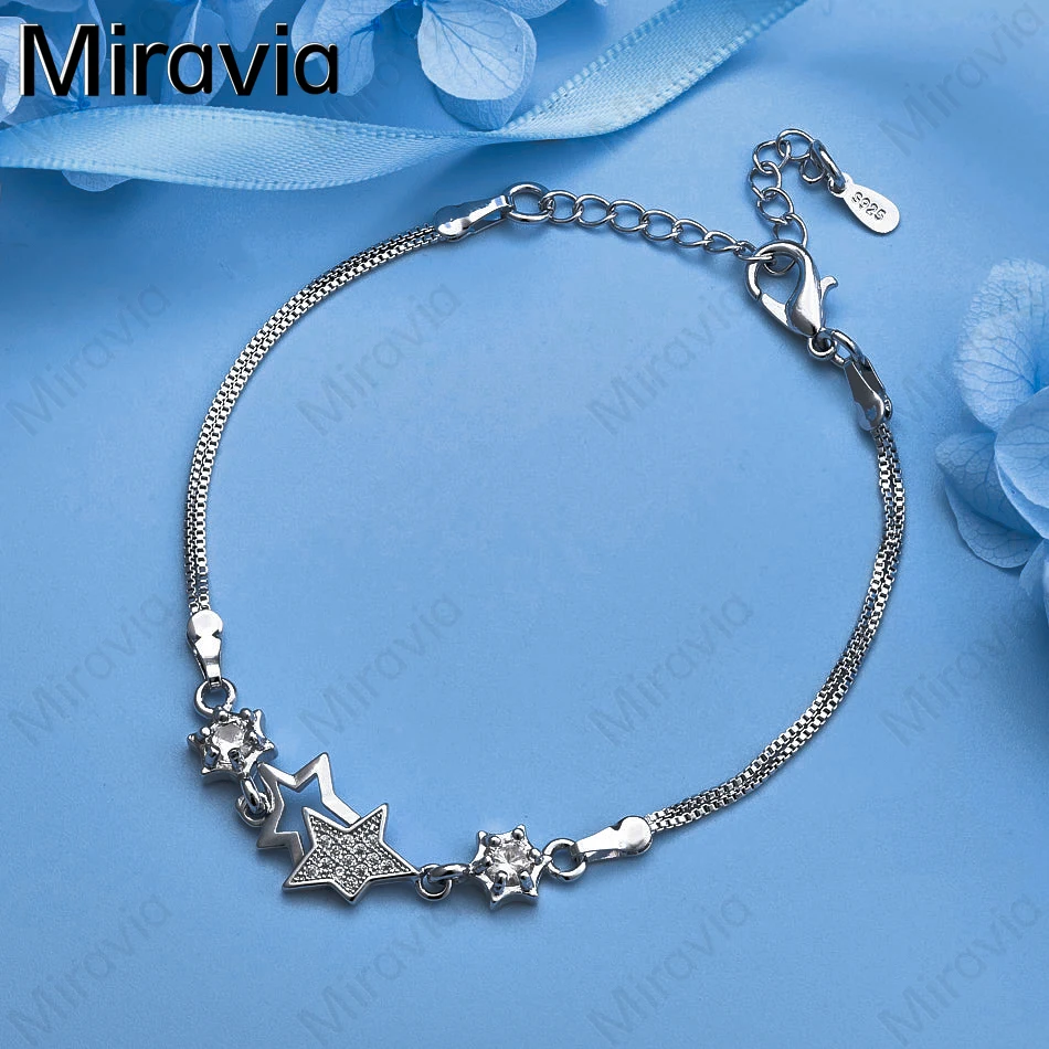 

Miravia 925 Sterling Silver Pentagram Zirconia Bracelet Fashion Charm Women Party Jewelry