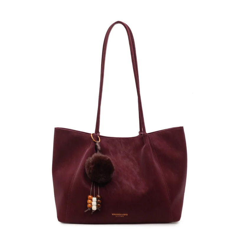 2025 Vintage Wrinkled Bucket Bag, Matte Leather Tote for Women, Large Capacity Textured Shoulder Bag Fashion Work Commuter Purse