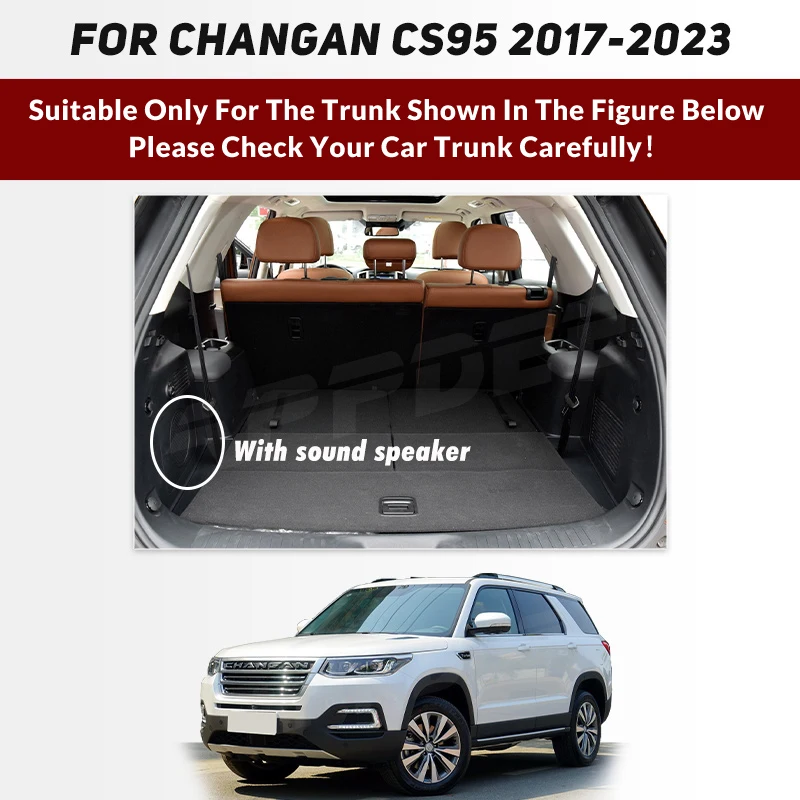 Auto Full Coverage Trunk Mat For Changan CS95 2017-2023 22 21 20 19 18 Car Boot Cover Pad Cargo Interior Protector Accessories