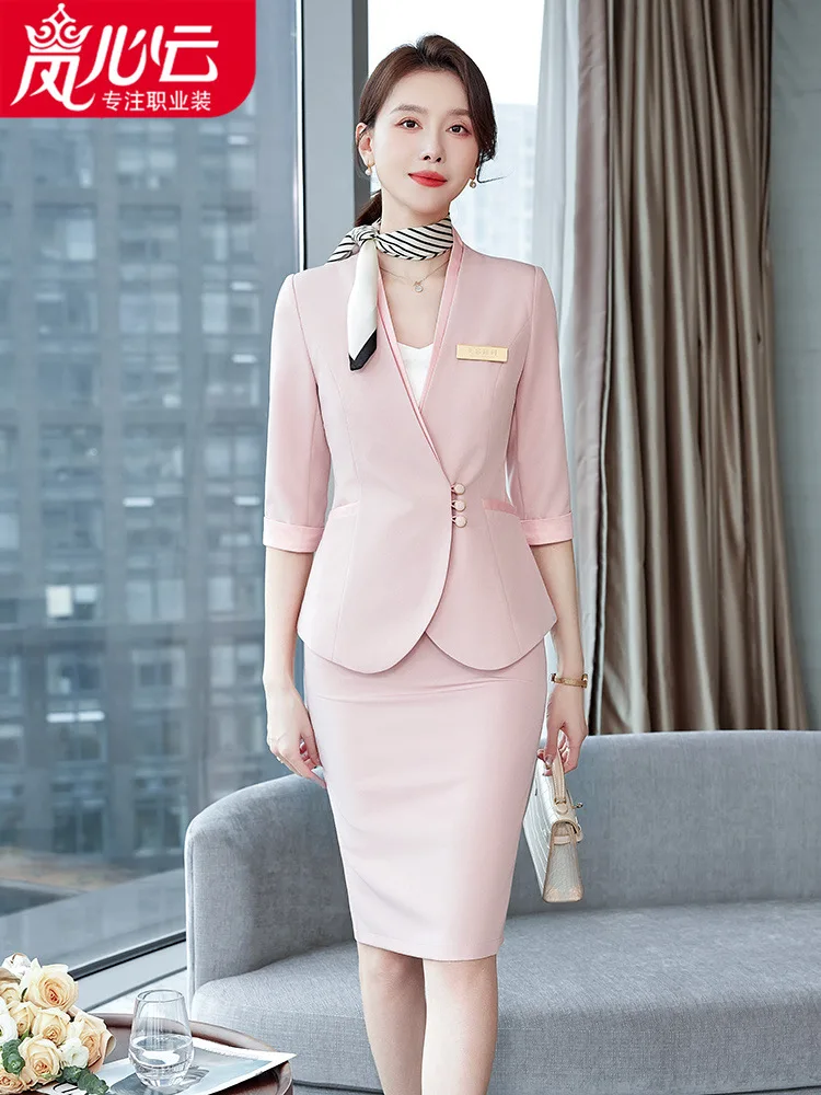 Korean Style Medical Beauty Work Clothes High-End Beautician Business Wear Beauty Salon Work Clothes Hotel Front Desk Reception