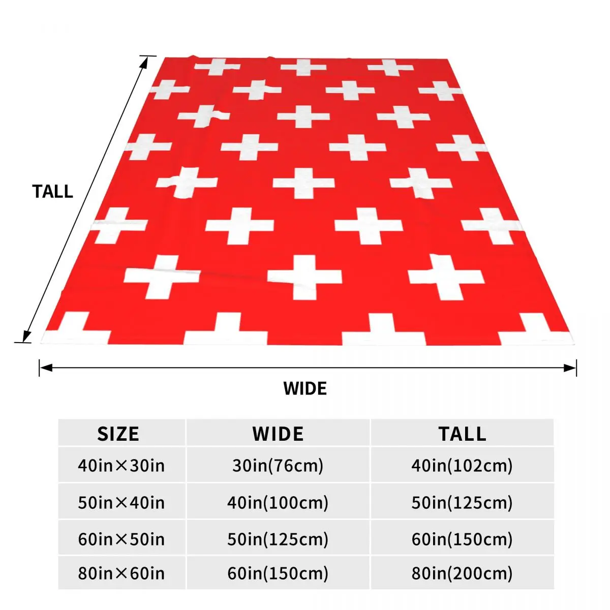 Swiss Switzerland Flag Blankets Flannel Sofa Throw Blanket Breathable for Home Bedroom Throws Bedspread Quilt