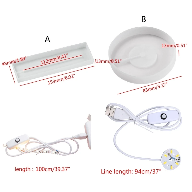 Hars-siliconenvorm met LED-licht voor doe-het-zelf tafellamp-huisdecoraties