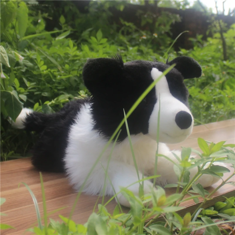 big soft lying white&black dog toy high quality plush shepherd doll gift about 60cm