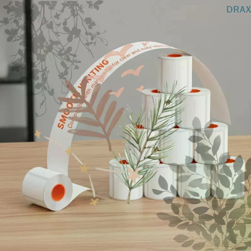 12 Rolls Set of 40mm x 30mm New Self-Adhesive Color Laser Thermal Paper Stickers for Label Printer