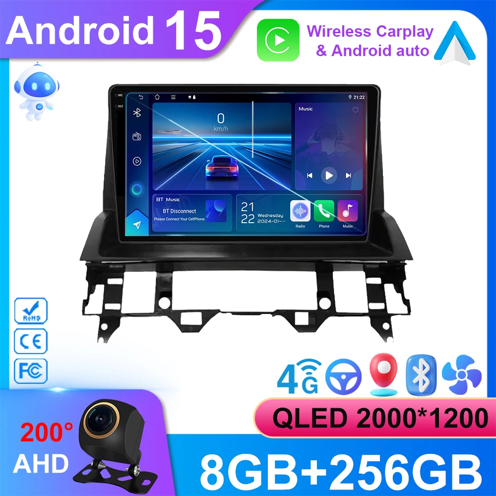 For Mazda 6 2002 2003 2004 2005 2006 2007 2008 WIFI TS10CPU Android 15 All In One Car Multimedia Player Intelligent System