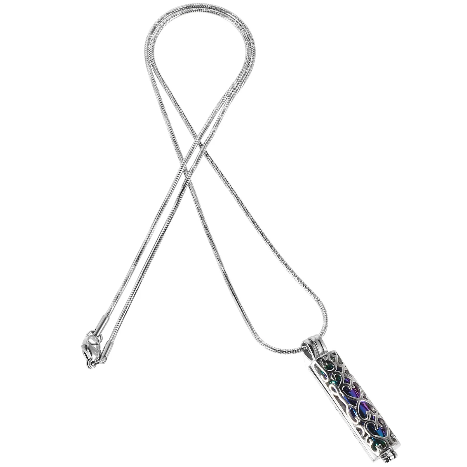 

Hollow Cylindrical Stainless Steel Urn Necklace for Cremation Ashes Pet Human Memorial Jewelry Keepsake Pendant Cremains Jewelry