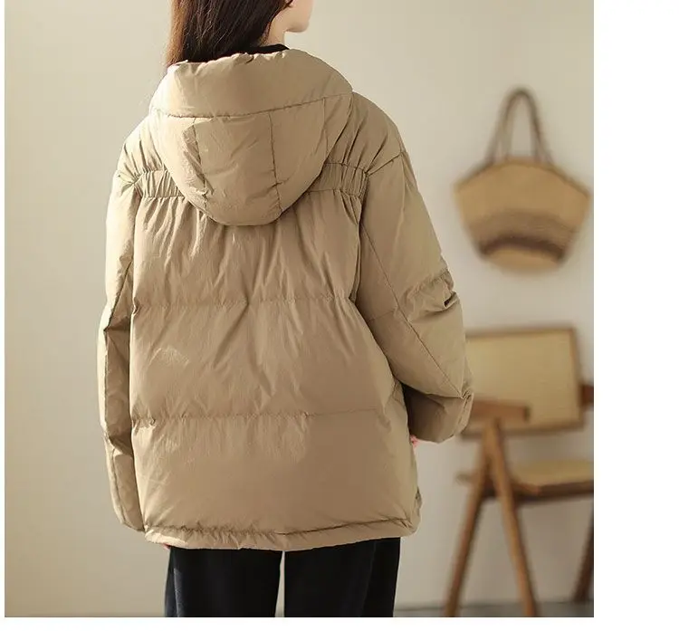 Down Cotton Jackets Women's Short Coat 2023 New Korean Loose Oversized Thick Jacket Fashion Hooded Popular Cotton Jacket Winter