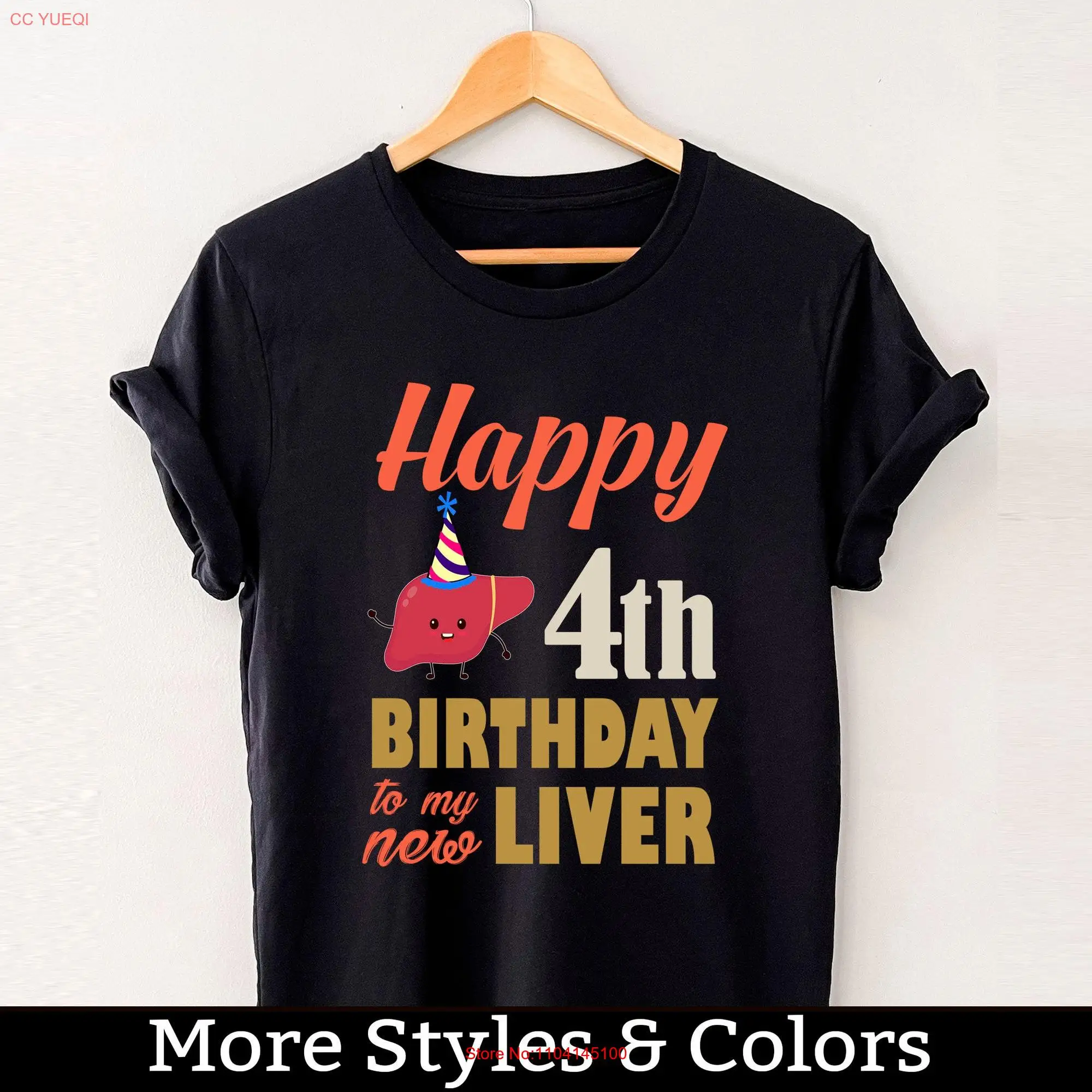 4th Liver Transplant Anniversary T Shirt Survivor Recipient long or short sleeves