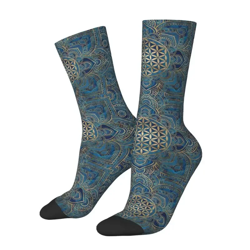 Cool Flower Of Life In Mandala，Socks Women Men Warm 3D Print Buddhism Sports Basketball Socks