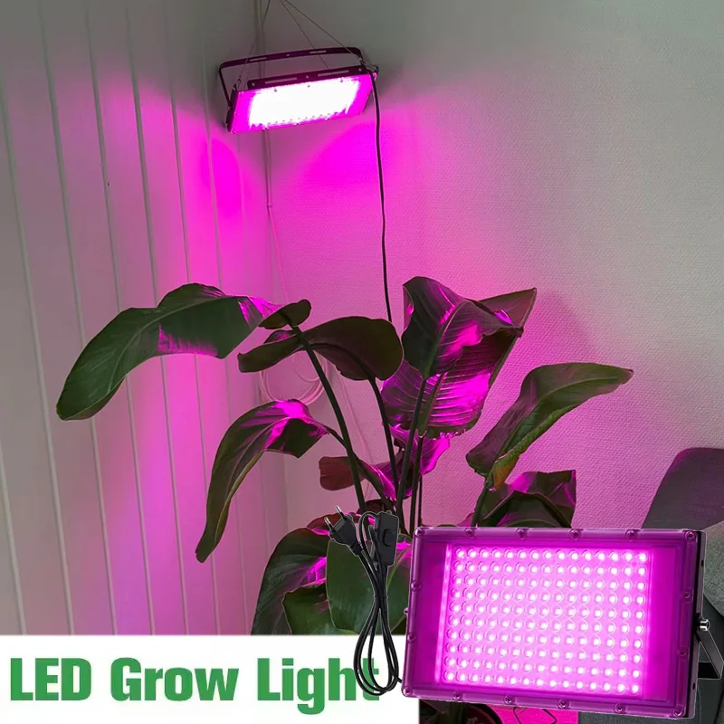 LED Grow Lights Full Spectrum Phyto Lamp 50W 100W 300W Indoor Plant Hydroponic Growth Light Vegetable Flower Seeds Growing Lamp