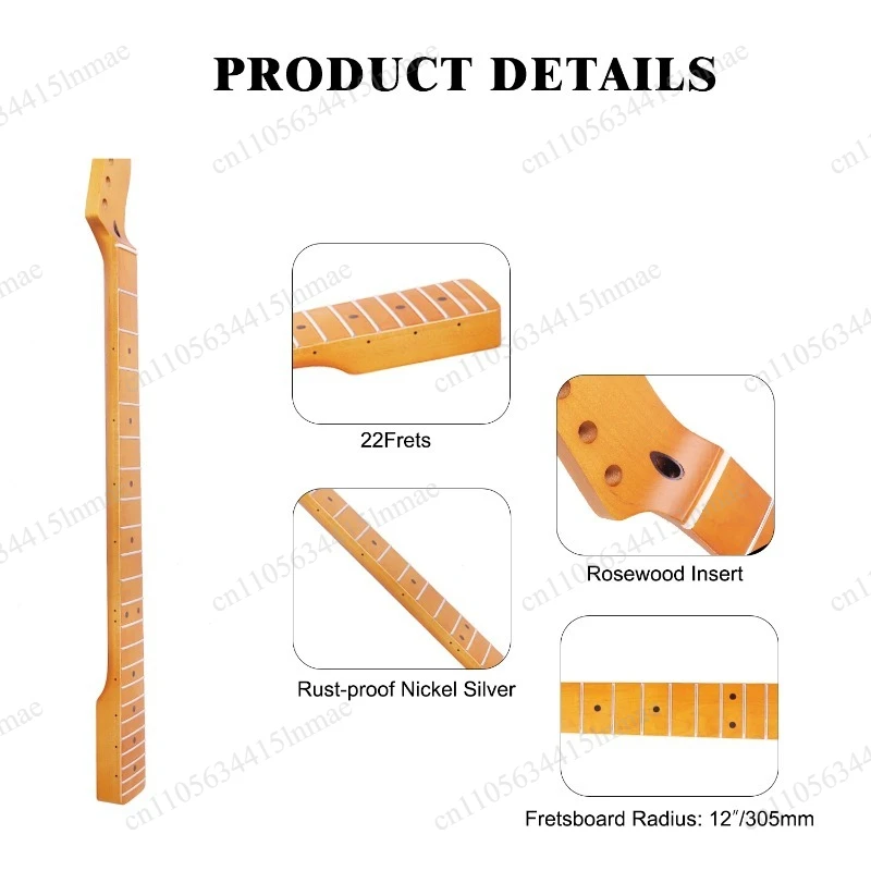 28-Inch Maple Alto Guitar Neck 12-inch Arc Matte Instrument Accessories
