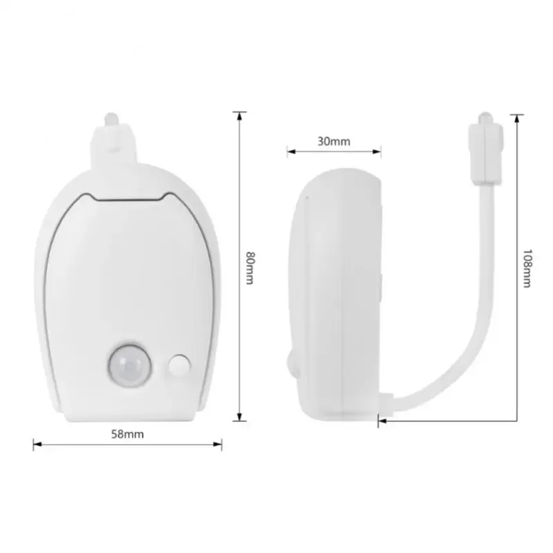 Luz nocturna inteligente para inodoro, Sensor de movimiento, lámpara LED impermeable, iluminación para cuencos, baño