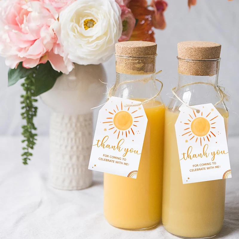 بطاقات هدايا لحفلات الشمس مع خيوط ، شكرًا لك ، عيد ميلاد ، 50 ، زينة من 50 ،