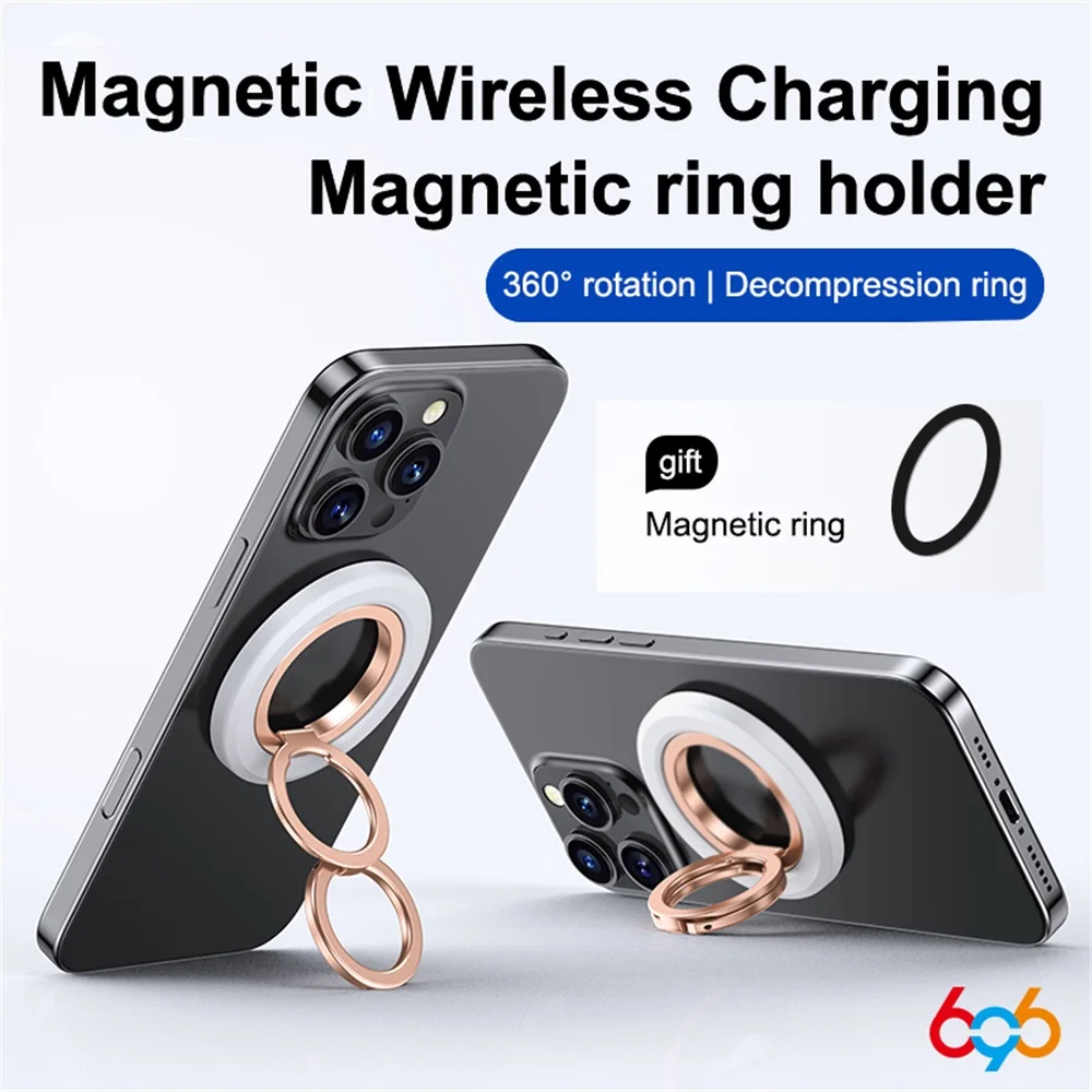 

Магнитный держатель для телефона с двойным кольцом высокого уровня, встроенные шестерни, универсальный складной кронштейн с сильным магнитом, кольцевой держатель, подставка для мобильных телефонов