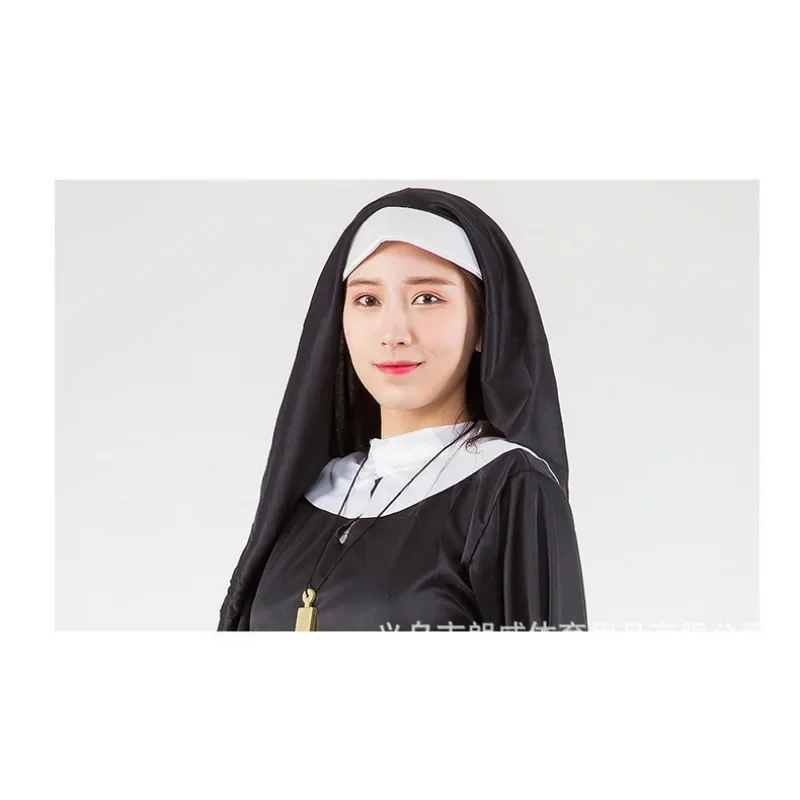 Costumi cosplay da prete per uomini di Halloween per vestiti da donna Carnevale suora abiti lunghi abbigliamento da chiesa religiosa cattolica missionario