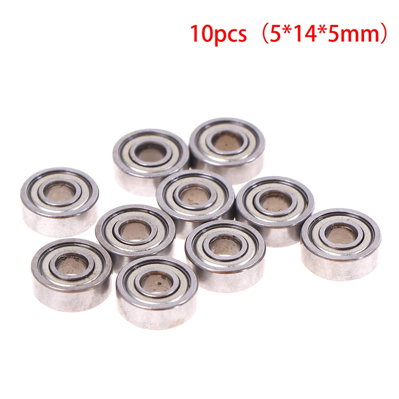 10Pcs 5x14x5mm Deep Groove Spherical Carbon Steel Miniature Bearings 605ZZ