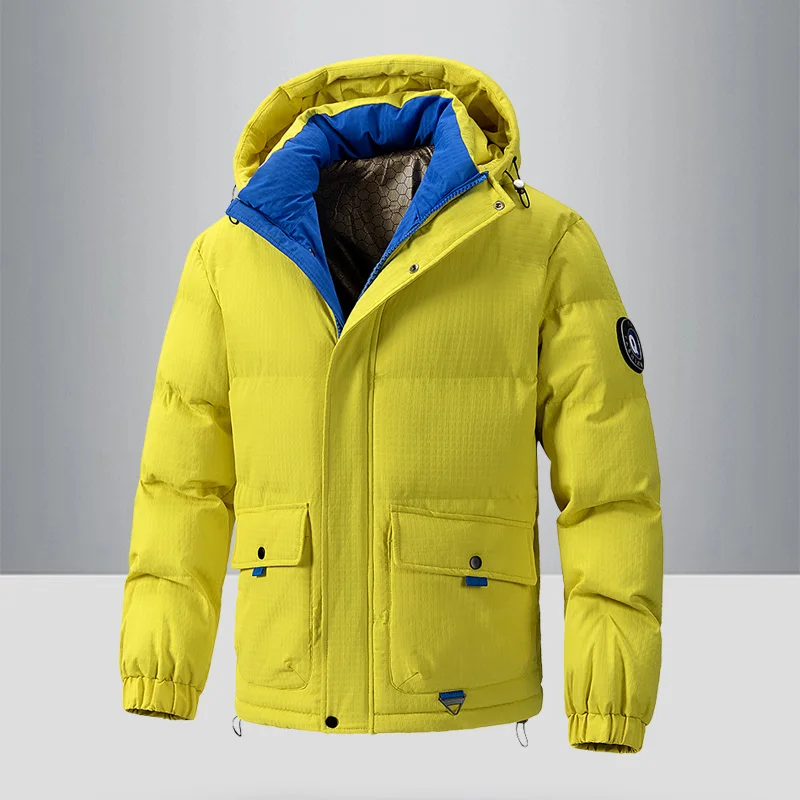 

Winter Thickened Windproof Men Parkas with Hood Fashion Casual Daily Male Overcoats High Quality Hooded Cotton Parkas for Men
