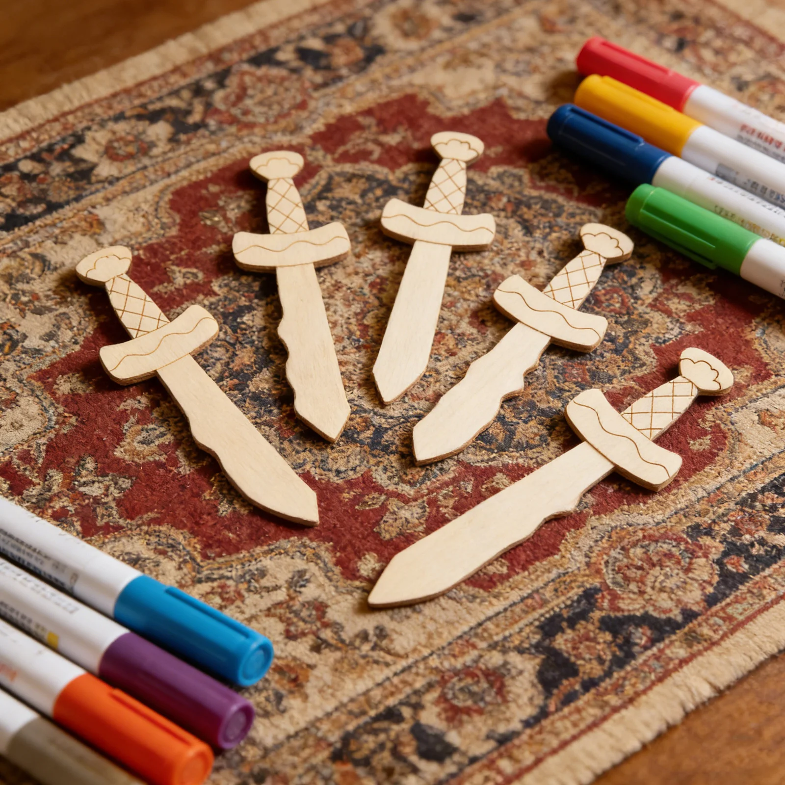 Espadas de madera sin terminar para manualidades de madera Natural, 20 piezas, pintura en blanco, tema pirata, fiesta de cumpleaños, artesanía en el aula