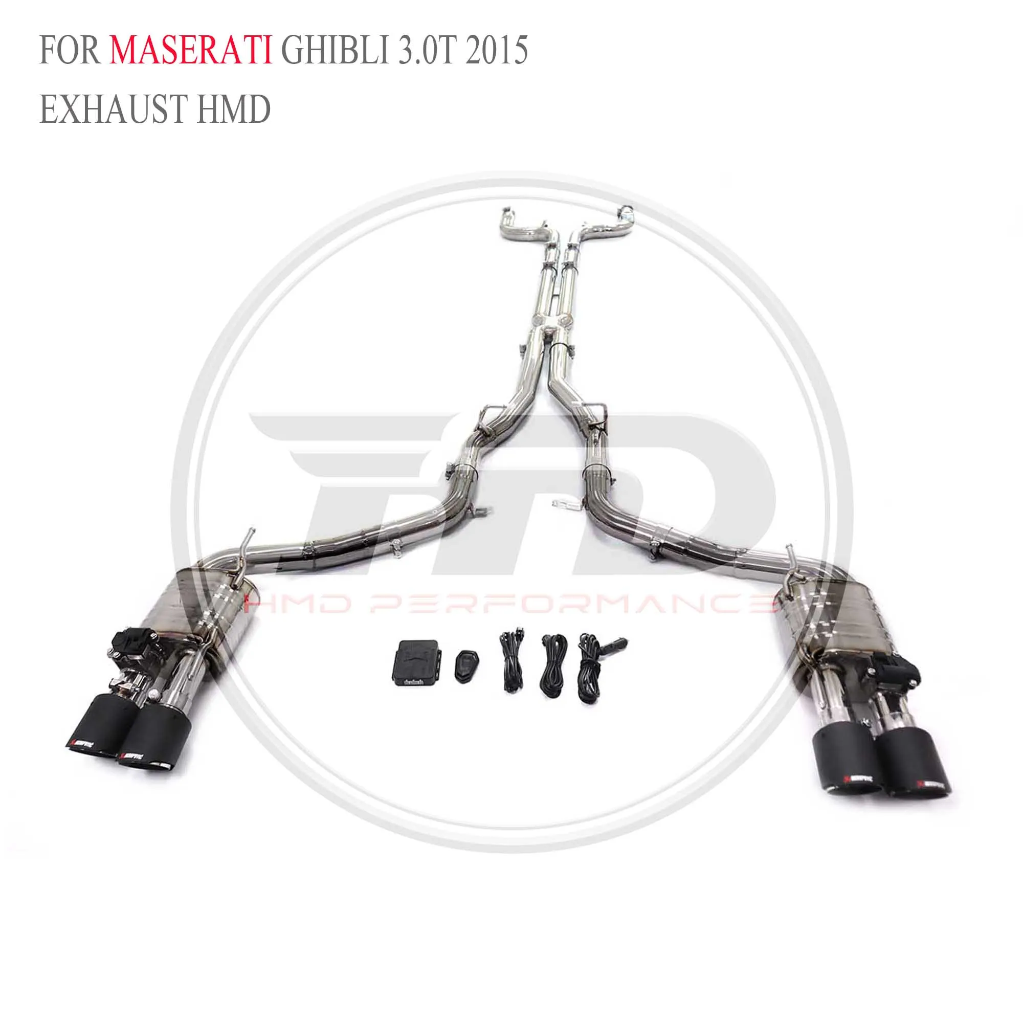 car Exhaust System Catback For Maserati Ghibli 3.0T 2015 Stainless steel Electronic Valve Muffler HMD