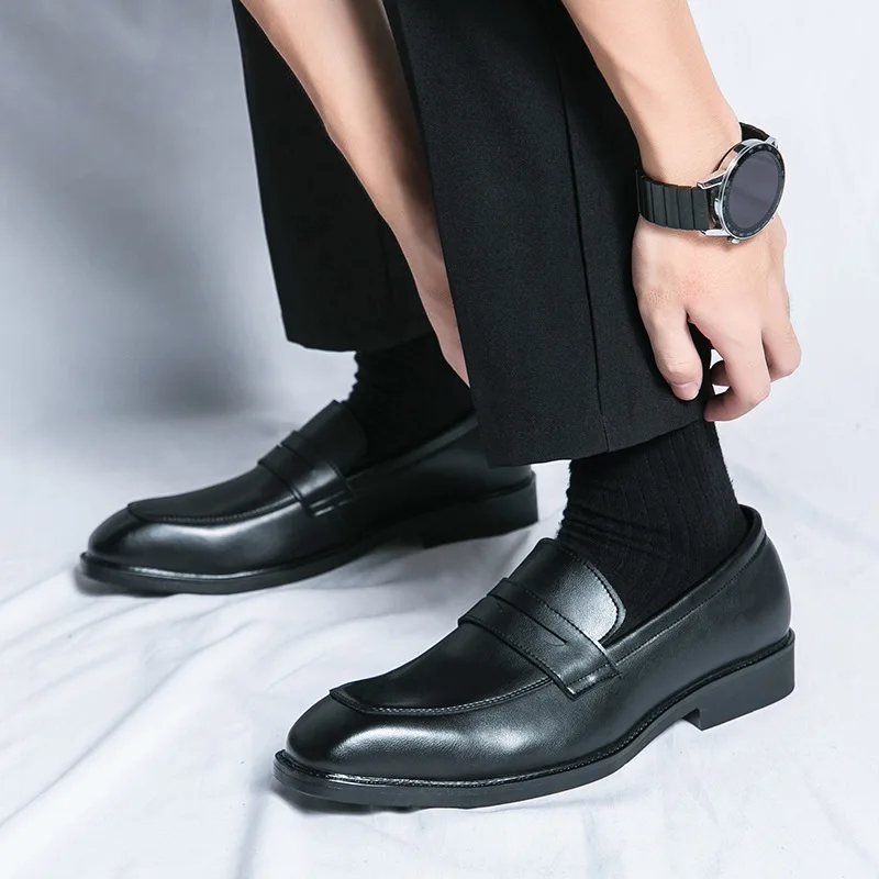Classic Man Casual Shoes Genuine Leather Loafers  Mens Slip-on Moccasins Men Comfortable Driving Flats Stylish  size 38-46